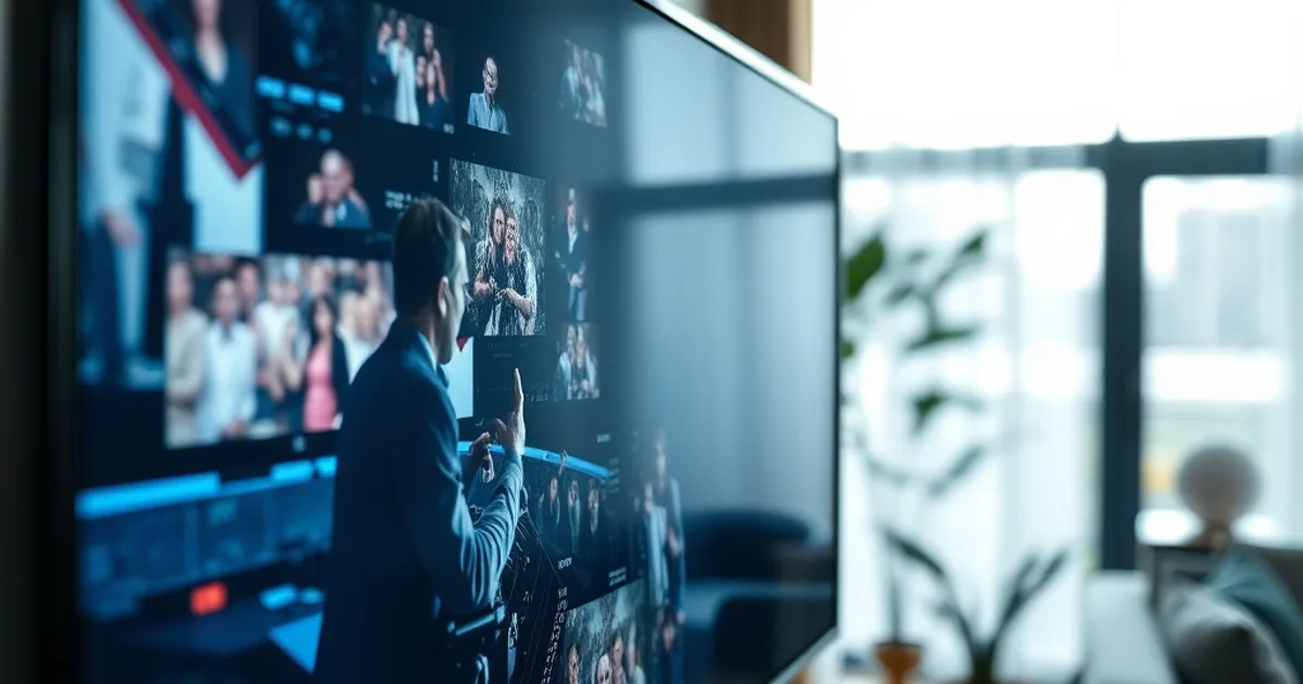 Nahaufnahme eines Fernsehbildschirms mit gestochen scharfem 4K-Bild